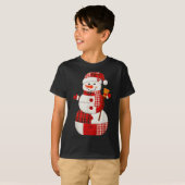 Cute Patchwork Snowman Christmas Xmas Men Women Ki T-shirt (Voorkant volledig)