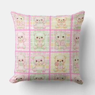 Cute Patchwork Teddybeer Dek quilt naadloos Kussen