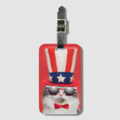 Cute Patriotic American Cat Bagagelabel (Voorkant (verticaal))