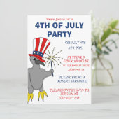 Cute Patriotic Eaglet Custom 4 of Juli Party Kaart (Staand voorkant)