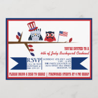 Cute Patriotic Owls Fourth of julitation