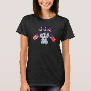 Cute patriotic usa oliphant Flag op 4 juli T-shirt