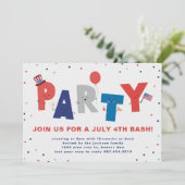 Cute Patriotique Juillet 4 Party Invitation (Debout devant)