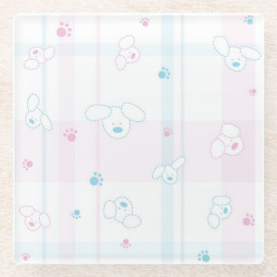 Cute patroon met honden glazen onderzetter