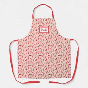 Cute Pattered Chili Peppers op Roze Schort