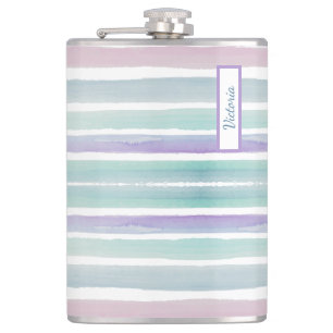 Cute Pattern Colorful Stripes Pink Blue Heupfles