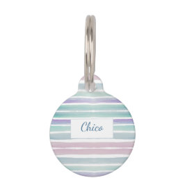 Cute Pattern Colorful Stripes Pink Blue Huisdierpenning