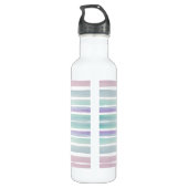 Cute Pattern Colorful Stripes Pink Blue Waterfles (Achterkant)
