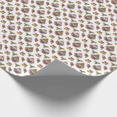 Cute Pattern Hondenras Pug Cadeaupapier (Hoek)