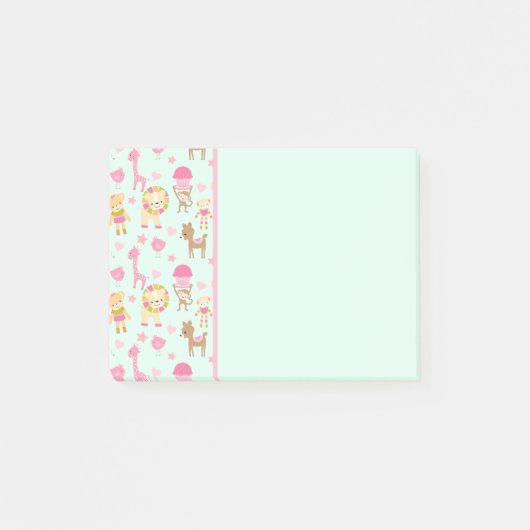 Cute Pattern met Happy Animals & Toys Post-it® Notes (Voorkant)