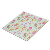 Cute Pattern met Happy Animals & Toys Tegeltje (Zijkant)