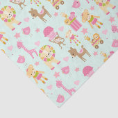 Cute Pattern met Happy Animals & Toys Tissuepapier (Detail)
