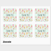 Cute Pattern met Happy Animals & Toys Vierkante Sticker (Vel)