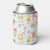 Cute Pattern met Whimsical Animals & Toys Blikjeskoeler (Blikje Achterkant)