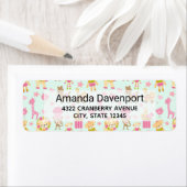 Cute Pattern met Whimsical Animals & Toys Label (Insitu)