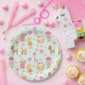Cute Pattern met Whimsical Animals & Toys Papieren Bordje (Feest)