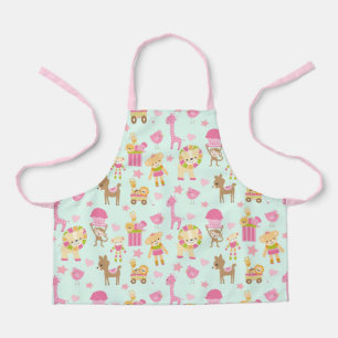 Cute Pattern met Whimsical Animals & Toys Schort