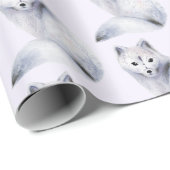 Cute Pattern - Nordic Fox met Floral Markings Cadeaupapier (Rol Hoek)
