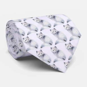 Cute Pattern - Nordic Fox met Floral Markings Stropdas