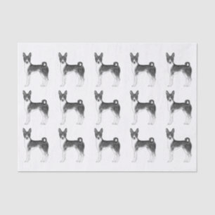 Cute Pattern of a Basenji Dog in Black and White Tissuepapier