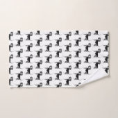 Cute Pattern of a beagle Dog in Black and White Bad Handdoek (Handdoek)