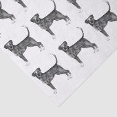 Cute Pattern of a boxer Dog in Black and White Tissuepapier (Detail)