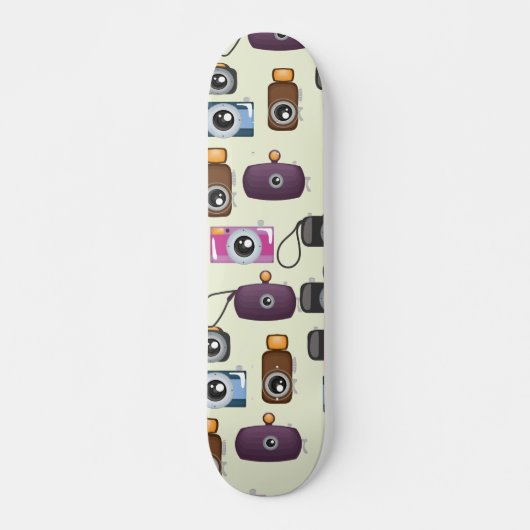 Cute Pattern of Cameras Skateboard (Voorkant)