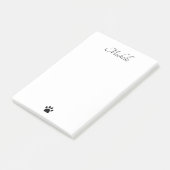 Cute Paw Drukt zwart wit, op maat gemaakt Post-it® Notes (Schuin)