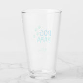 Cute Paw en Dog PAPA Typografie Glass Glas (Achterkant)