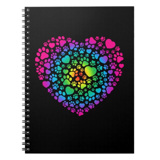 Cute Paw Heart Love Animals Notitieboek (Voorkant)