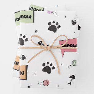 Cute Paw Pattern Inpakpapier Vel