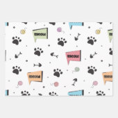 Cute Paw Pattern Inpakpapier Vel (Voorkant)
