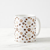 Cute Paw Print and Coffee Bean Pattern Mug (Devant droit)