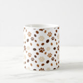 Cute Paw Print and Coffee Bean Pattern Mug (Centre)