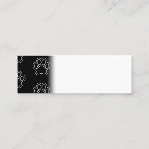 Cute Paw Print Animal Hondenliefhebber White Line  Mini Visitekaartje