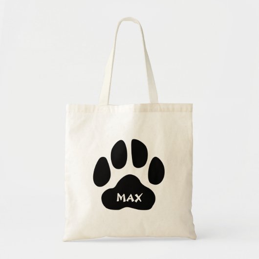 Cute Paw Print Tote Bag With Name (Devant)
