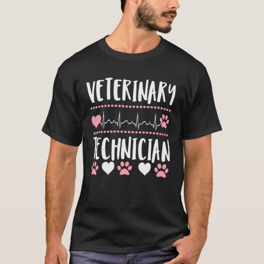 Cute paw print veterinary tech technician vet  app t-shirt (Voorkant)