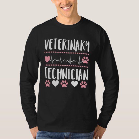 Cute paw print veterinary tech technician vet  app t-shirt (Voorkant)