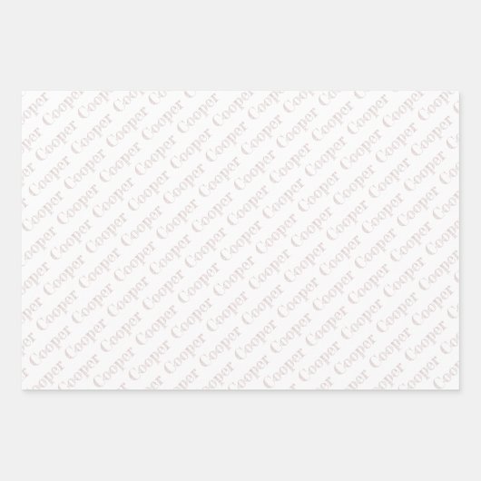 Cute Paw Prints Dog Bones Custom Name Inpakpapier Vel (Voorkant 2)