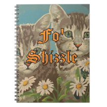 Cute  PBN Cats and Daisies Notitieboek Funny