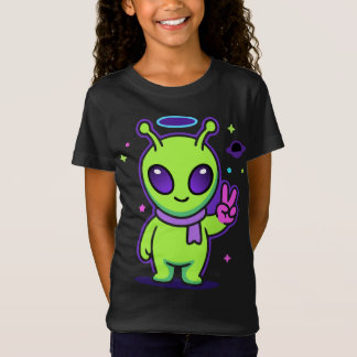 Cute Peace Alien Kawaii Space Alien T-Shirt Desi