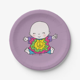 Cute Peace Baby Hippie / Hippy Tie Dye Papieren Bordje