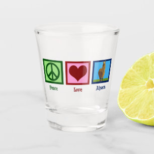 Cute Peace Love Alpaca Shot Glas