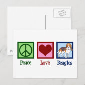 Cute Peace Love Beagles Briefkaart (Voorkant / Achterkant)