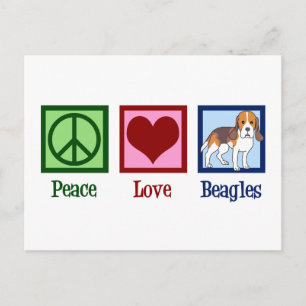 Cute Peace Love Beagles Briefkaart