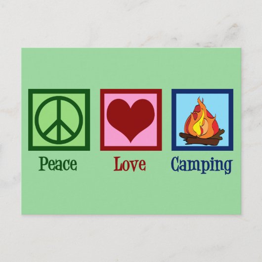 Cute Peace Love Camping Briefkaart (Voorkant)