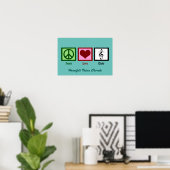 Cute Peace Love Choir Custom Blauwgroen Poster (Thuiskantoor)