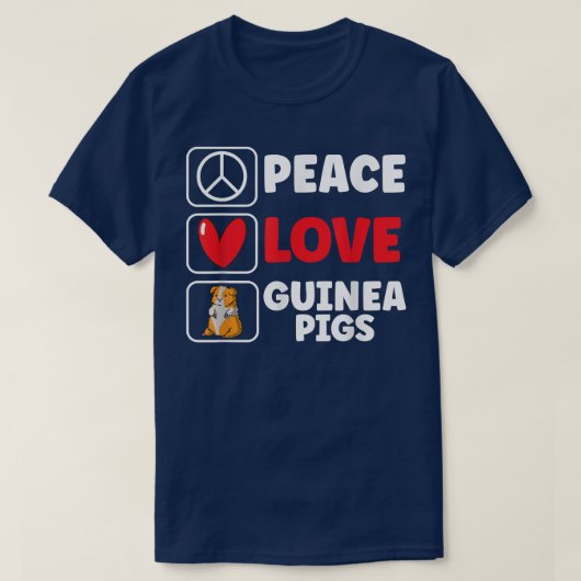 Cute Peace Love Guinea Pigs T-shirt (Design voorkant)