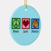Cute Peace Love Pottery Keramisch Ornament (Rechts)