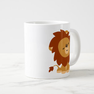 Cute Peaceful Cartoon Lion Jumbo Mok